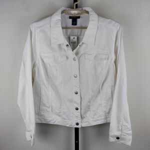 Lane Bryant White Denim Jacket Lightweight Lyocell Cotton